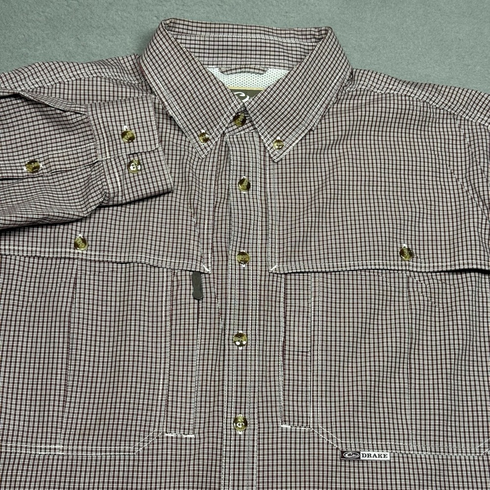 Drake Waterfowl Shirt Mens Large Vented Performance Fishing Relaxed Outdoors